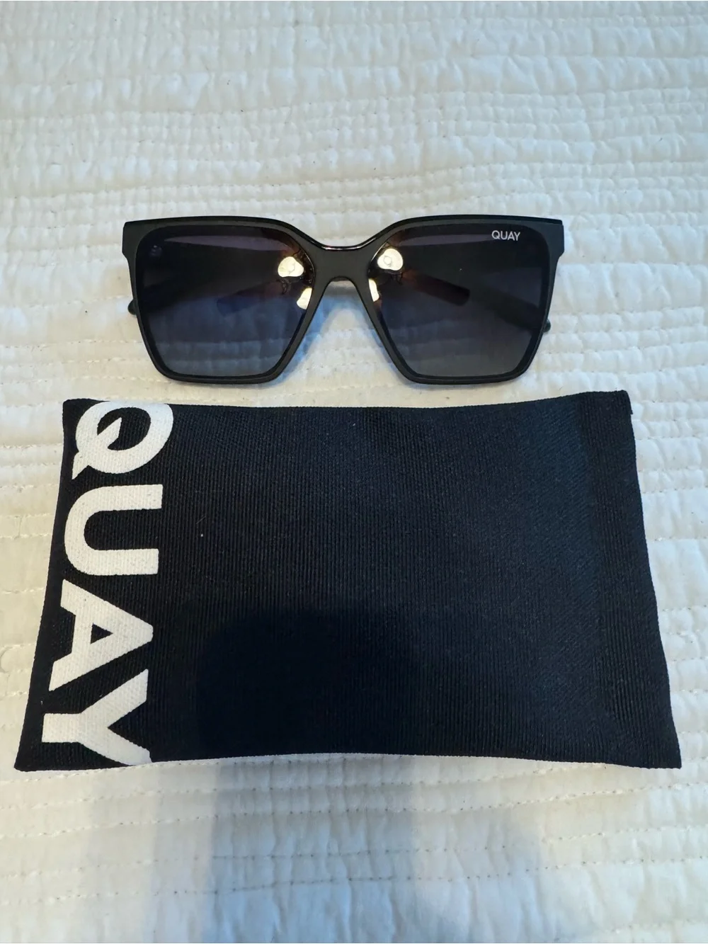 Quay Australia Black Oversized Square Sunglasses